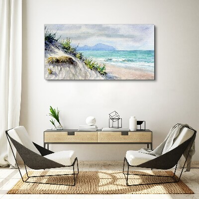 Beach landscape with dunes Print on canvas
