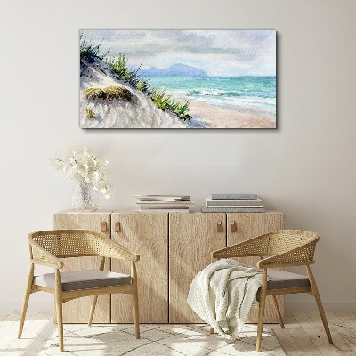 Beach landscape with dunes Print on canvas