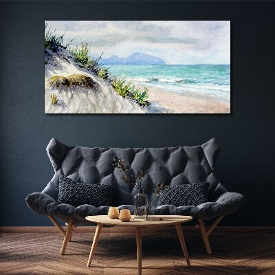 Beach landscape with dunes Print on canvas