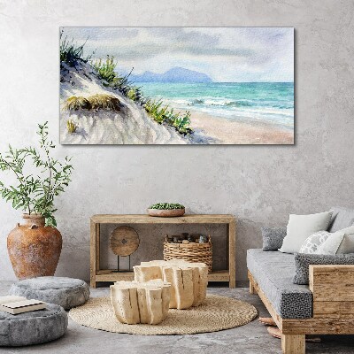 Beach landscape with dunes Print on canvas