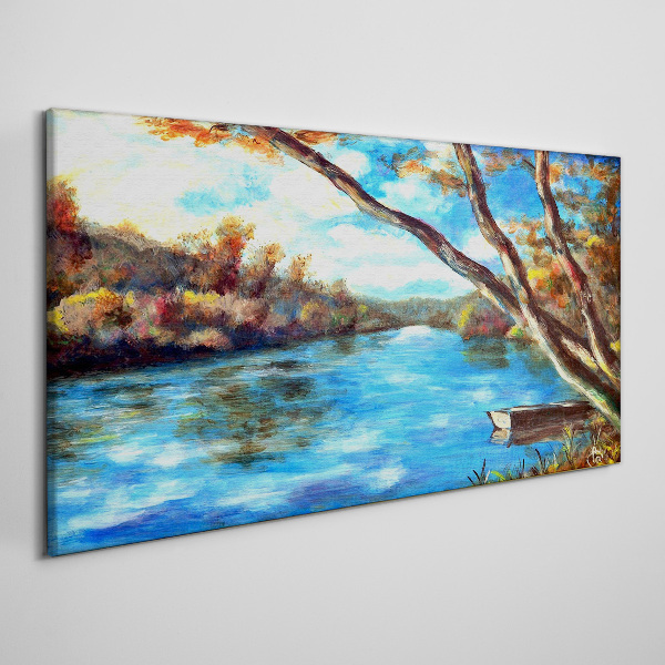 A peaceful landscape by the river Canvas wall art