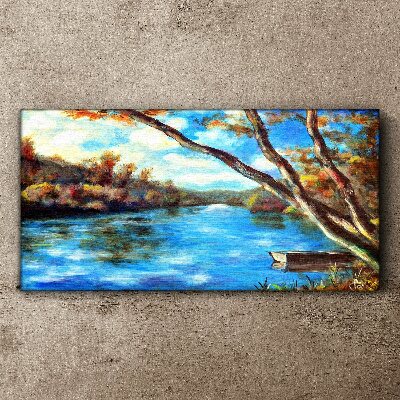 A peaceful landscape by the river Canvas wall art