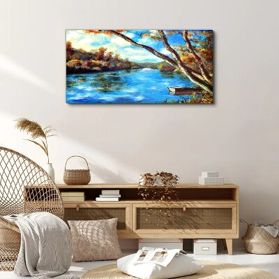 A peaceful landscape by the river Canvas wall art