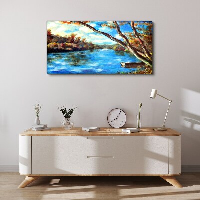 A peaceful landscape by the river Canvas wall art