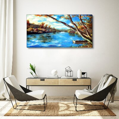 A peaceful landscape by the river Canvas wall art
