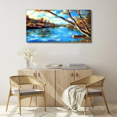 A peaceful landscape by the river Canvas wall art
