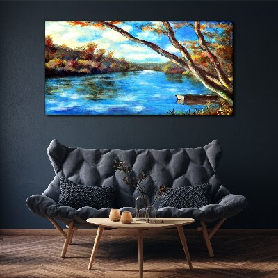A peaceful landscape by the river Canvas wall art