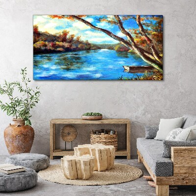 A peaceful landscape by the river Canvas wall art