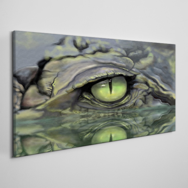 Frog's eye in water reflection Print on canvas