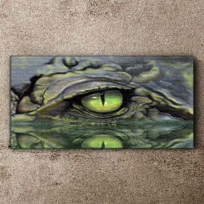 Frog's eye in water reflection Print on canvas