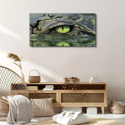 Frog's eye in water reflection Print on canvas