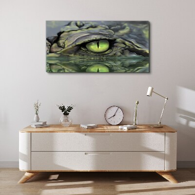Frog's eye in water reflection Print on canvas