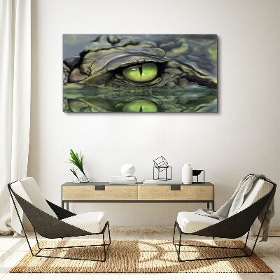 Frog's eye in water reflection Print on canvas