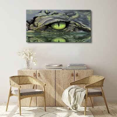 Frog's eye in water reflection Print on canvas