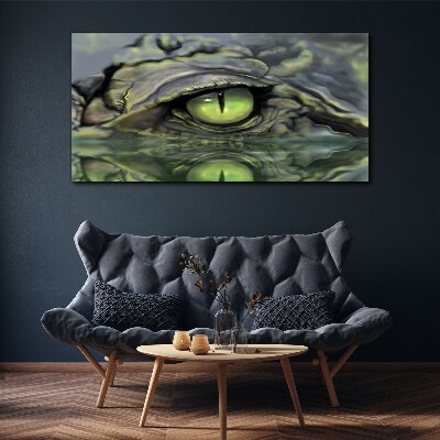 Frog's eye in water reflection Print on canvas