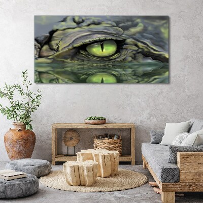 Frog's eye in water reflection Print on canvas