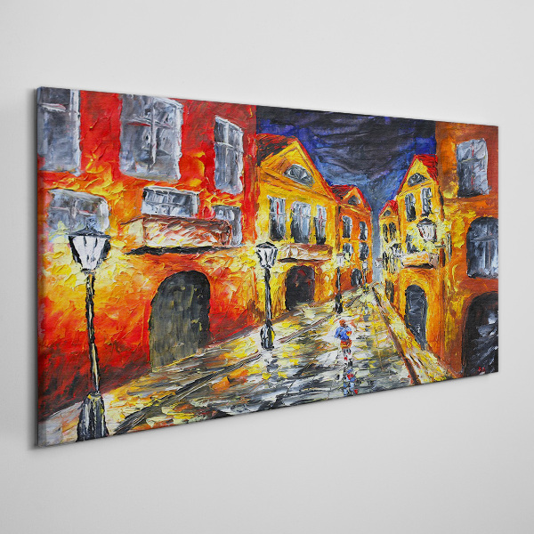 Night street in colors Print on canvas