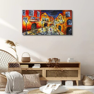 Night street in colors Print on canvas