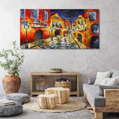 Night street in colors Print on canvas