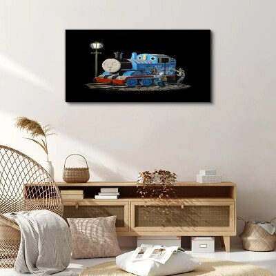 Thomas and friends at night Canvas wall art