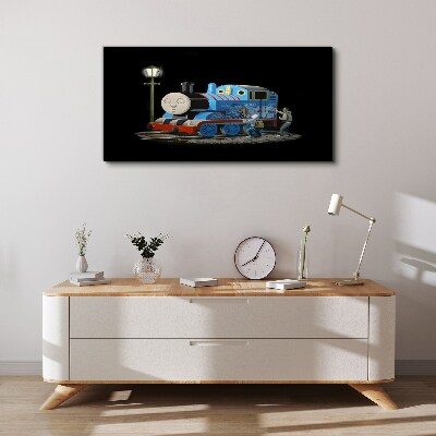 Thomas and friends at night Canvas wall art