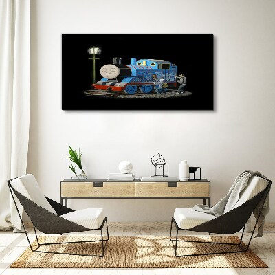 Thomas and friends at night Canvas wall art