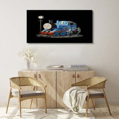 Thomas and friends at night Canvas wall art