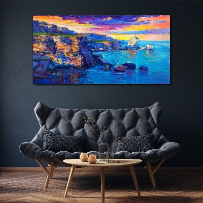 Picturesque sunset over the coast Canvas wall art