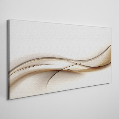 Delicate waves in shades of beige Print on canvas