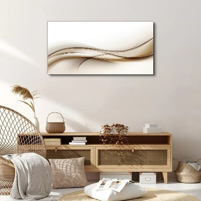 Delicate waves in shades of beige Print on canvas