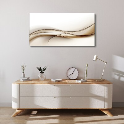 Delicate waves in shades of beige Print on canvas