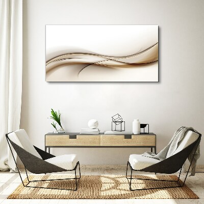 Delicate waves in shades of beige Print on canvas