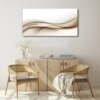 Delicate waves in shades of beige Print on canvas