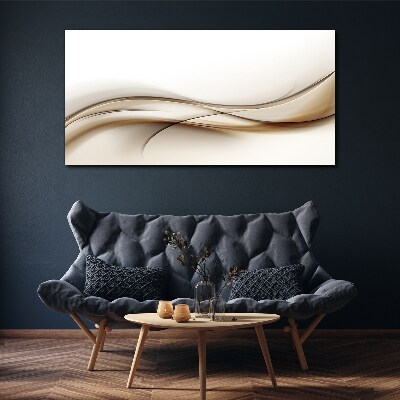 Delicate waves in shades of beige Print on canvas