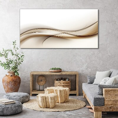 Delicate waves in shades of beige Print on canvas