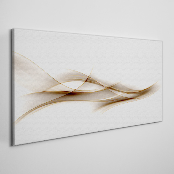 Golden waves on white background Print on canvas