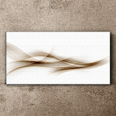 Golden waves on white background Print on canvas