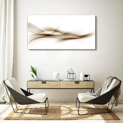 Golden waves on white background Print on canvas