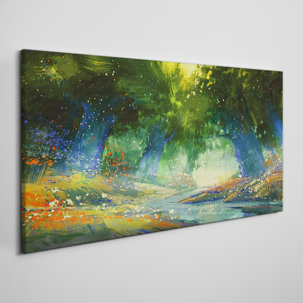 Green forest in the morning light Print on canvas