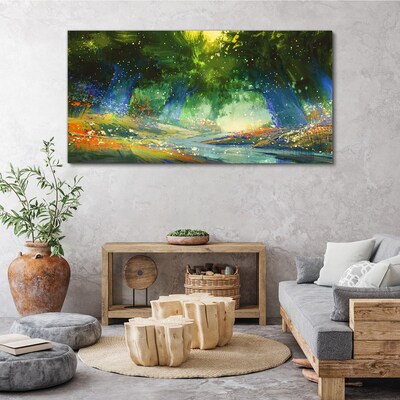 Green forest in the morning light Print on canvas