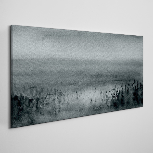 Gray-rocky misty landscape Canvas wall art