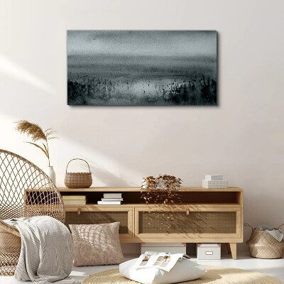 Gray-rocky misty landscape Canvas wall art