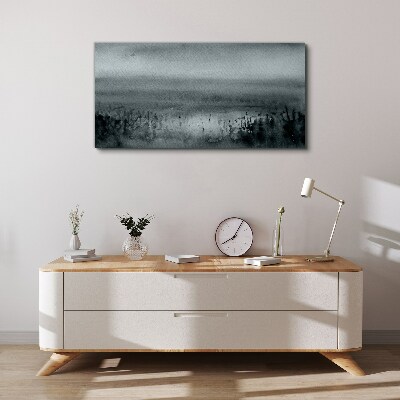 Gray-rocky misty landscape Canvas wall art