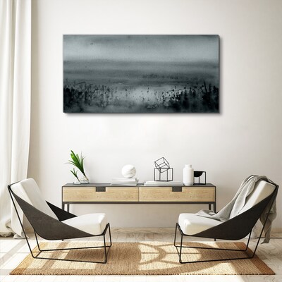 Gray-rocky misty landscape Canvas wall art