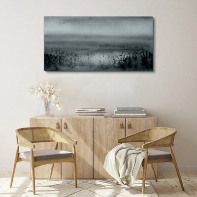 Gray-rocky misty landscape Canvas wall art