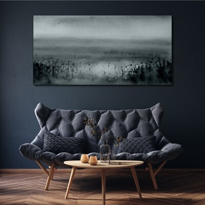 Gray-rocky misty landscape Canvas wall art