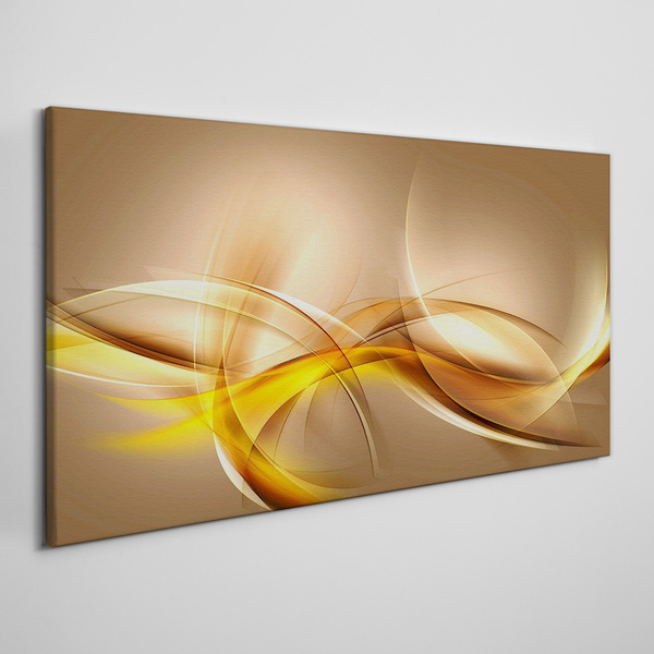 Golden waves of abstraction Canvas wall art