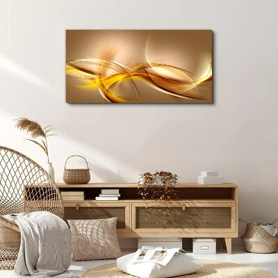 Golden waves of abstraction Canvas wall art