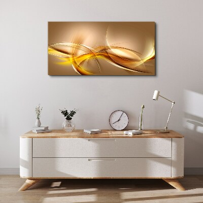 Golden waves of abstraction Canvas wall art