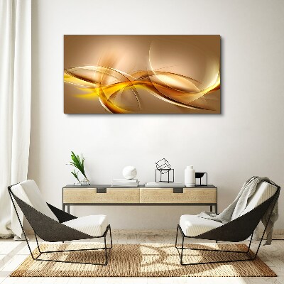 Golden waves of abstraction Canvas wall art